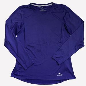 L.L. Bean Long Sleeve Active Base Layer  Top Mesh Panels Purple Women’s Size M